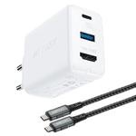 Emaga 2w1 Ładowarka sieciowa z kablem USB-C + przejściówka adapter USB-C - HDMI 4K biały w sklepie internetowym emaga.pl