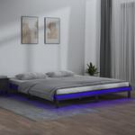 Emaga Rama łóżka z LED, szara, 120x190 cm, podwójna, lite drewno w sklepie internetowym emaga.pl