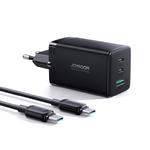 Emaga Szybka ładowarka sieciowa GaN USB 2x USB-C + kabel USB-C 1.2m - czarna w sklepie internetowym emaga.pl