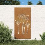 Emaga Ogrodowa dekoracja ścienna, 105x55 cm, stal kortenowska, palmy w sklepie internetowym emaga.pl