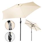 Emaga Duży parasol ogrodowy skośny łamany z korbą 6 żeber beżowy 270 cm w sklepie internetowym emaga.pl