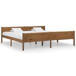 Emaga Rama łóżka z litego drewna sosnowego, miodowy brąz, 200x200 cm w sklepie internetowym emaga.pl