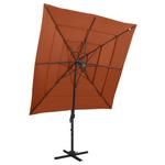 Emaga 4-poziomowy parasol na aluminiowym słupku, terakota, 250x250 cm w sklepie internetowym emaga.pl