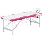 Emaga 2-strefowy, składany stół do masażu, aluminium, biało-różowy w sklepie internetowym emaga.pl