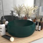 Emaga Luksusowa, okrągła umywalka, matowa zieleń, 40x15 cm, ceramika w sklepie internetowym emaga.pl