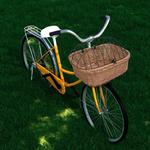 Emaga Kosz rowerowy z pokrywą, na kierownicę, 50x45x35 cm, naturalny w sklepie internetowym emaga.pl