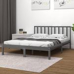 Emaga Rama łóżka, szara, lite drewno sosnowe, 135x190 cm, podwójna w sklepie internetowym emaga.pl