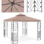 Emaga Pawilon ogrodowy namiot altana zadaszenie składane z ornamentem 3 x 3 x 2.6 m beżowe w sklepie internetowym emaga.pl