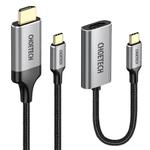 Emaga Przejściówka HUB USB Typ C - HDMI 2.0 + kabel HDMI 2m szary w sklepie internetowym emaga.pl