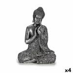 Emaga Figurka Dekoracyjna Budda Na siedząco Srebrzysty 22 x 33 x 18 cm (4 Sztuk) w sklepie internetowym emaga.pl