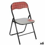 Emaga Składanego Krzesła Hand Made Brązowy Czarny Szary PVC Metal 43 x 46 x 78 cm (6 Sztuk) w sklepie internetowym emaga.pl