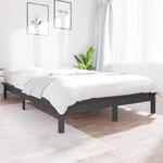 Emaga Rama łóżka, szara, 135x190 cm, lite drewno sosnowe, podwójna w sklepie internetowym emaga.pl