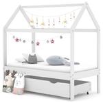 Emaga Rama łóżka dziecięcego z szufladą, biała, sosnowa, 70x140 cm w sklepie internetowym emaga.pl