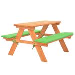 Emaga Dziecięcy stolik piknikowy z ławkami, 89x79x50 cm, lita jodła w sklepie internetowym emaga.pl