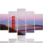 Emaga Obraz 5 częściowy na płótnie, Most Golden Gate 3 - 100x70 w sklepie internetowym emaga.pl