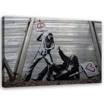 Emaga Obraz na płótnie, Banksy Walka pokoju z miłością - 90x60 w sklepie internetowym emaga.pl