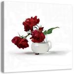 Emaga Obraz na płótnie, Czerwone róże w wazonie - 50x50 w sklepie internetowym emaga.pl