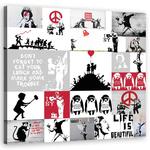 Emaga Obraz, Banksy street art graffiti kolaż - 60x60 w sklepie internetowym emaga.pl