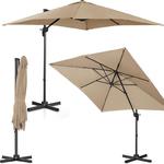 Emaga Parasol ogrodowy boczny na wysięgniku kwadratowy 250 x 250 cm szarobrązowy w sklepie internetowym emaga.pl