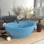 Emaga Owalna umywalka z przelewem, matowy błękit, 58,5x39cm, ceramika w sklepie internetowym emaga.pl