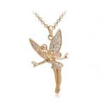 Elegancki stylowy naszyjnik anioł kryształki RED APPLE (złoty) w sklepie internetowym Fantaste
