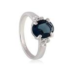 Piękny stylowy pierścień ozdobiony niebieskim kryształem Swarovskiego stop RGP (srebrny) w sklepie internetowym Fantaste