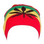Czapka wełna wzór liść klonu reggae (czerwony żółty zielony) w sklepie internetowym Fantaste