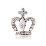 Piękna broszka z kryształkami w kształcie korony (srebrna) w sklepie internetowym Fantaste