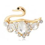 Piękna broszka z kryształkami łabędź (złota) w sklepie internetowym Fantaste