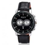 Zegarek męski sportowy pasek casual styl trzy tarcze(czarny) w sklepie internetowym Fantaste