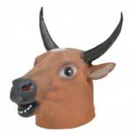 Maska na twarz na każdą imprezę - krowa lateks (brązowa) w sklepie internetowym Fantaste