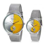 Modny komplet zegarków dla niej i dla niego damski i męski bransoleta (srebrno żółty) w sklepie internetowym Fantaste