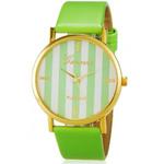Kolorowy zegarek damski analogowy w paski (zielony) w sklepie internetowym Fantaste