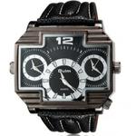 Nowoczesny męski zegarek z trzema tarczami trzy czasy (kolor czarny) w sklepie internetowym Fantaste