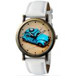 Niepowtarzalny modny zegarek kwarcowy auto volkswagen garbus (biały) w sklepie internetowym Fantaste