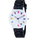Wyjątkowy modny kolorowy zegarek na rękę silikonowy (czarny) w sklepie internetowym Fantaste