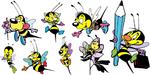 naklejki kolorowe pszczoły, pszczółka zestaw 25 w sklepie internetowym Deco-Wall.pl