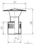 Spiroflex Wywiewka dwuścienna 1, element kominów dwuściennych kwasoodpornych, fi 60/100 [SX-TD60/100 w sklepie internetowym Kociolkowo.pl