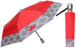 Automatyczna parasolka damska marki Parasol, czerwona z ornamentem w sklepie internetowym Portfele.net