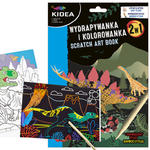 Wydrapywanka + kolorowanka 6 arkuszy + rylec KIDEA dinozaury w sklepie internetowym Portfele.net