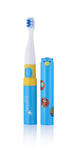 BRUSH-BABY - szczotka soniczna podróżna Go-KIDZ Electric Travel Toothbrush z naklejkami dla dzieci - kolor niebieski w sklepie internetowym sklep.dib.com.pl
