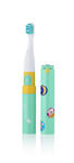 BRUSH-BABY - szczotka soniczna podróżna Go-KIDZ Electric Travel Toothbrush z naklejkami dla dzieci - kolor zielony w sklepie internetowym sklep.dib.com.pl