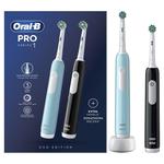 Braun Oral-B szczoteczka elektryczna PRO1 zestaw 2-pack CrossAction - Black (czarny) + Blue (niebieski) w sklepie internetowym sklep.dib.com.pl