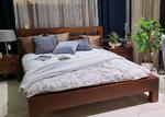 Drewniane łóżko OSLO z mango brąz 180x200cm w sklepie internetowym CudneMeble