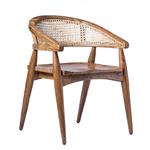 Krzesło drewniane PONDI z akacji indyjskiej z ratanowym oparciem w sklepie internetowym CudneMeble