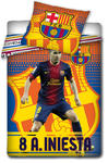 Pościel bawełniana 160x200 FC Barcelona Andrés Iniesta 8300 FCB5008 w sklepie internetowym Karo.waw.pl