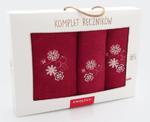 Komplet ręczników w pudełku 3 szt Kwiat porcelanowy Burgund K32-5296 Zwoltex w sklepie internetowym Karo.waw.pl
