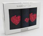 Komplet ręczników w pudełku 3 szt Love Czarny 5992 Zwoltex w sklepie internetowym Karo.waw.pl