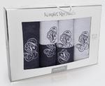 Komplet ręczników w pudełku 6 szt Monogram Stalowy, Grafitowy Zwoltex w sklepie internetowym Karo.waw.pl