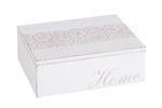 Pudełko dokarcyjne 22x16x8 Lili Box 1/01 drewniane białe kwiaty Home w sklepie internetowym Karo.waw.pl